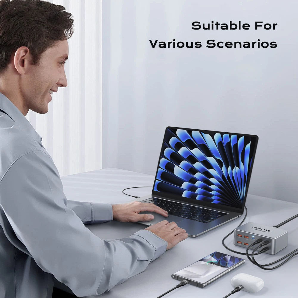 330W GaN USB-C Charger - Multiport Fast Charging Station