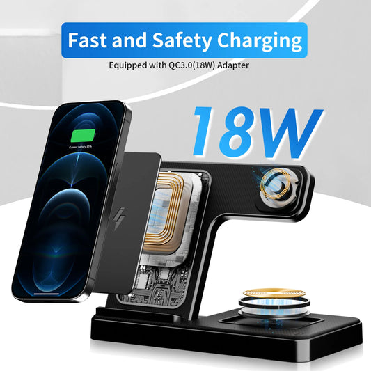 3-in-1 Wireless Charging Station for iPhone, Watch & AirPods