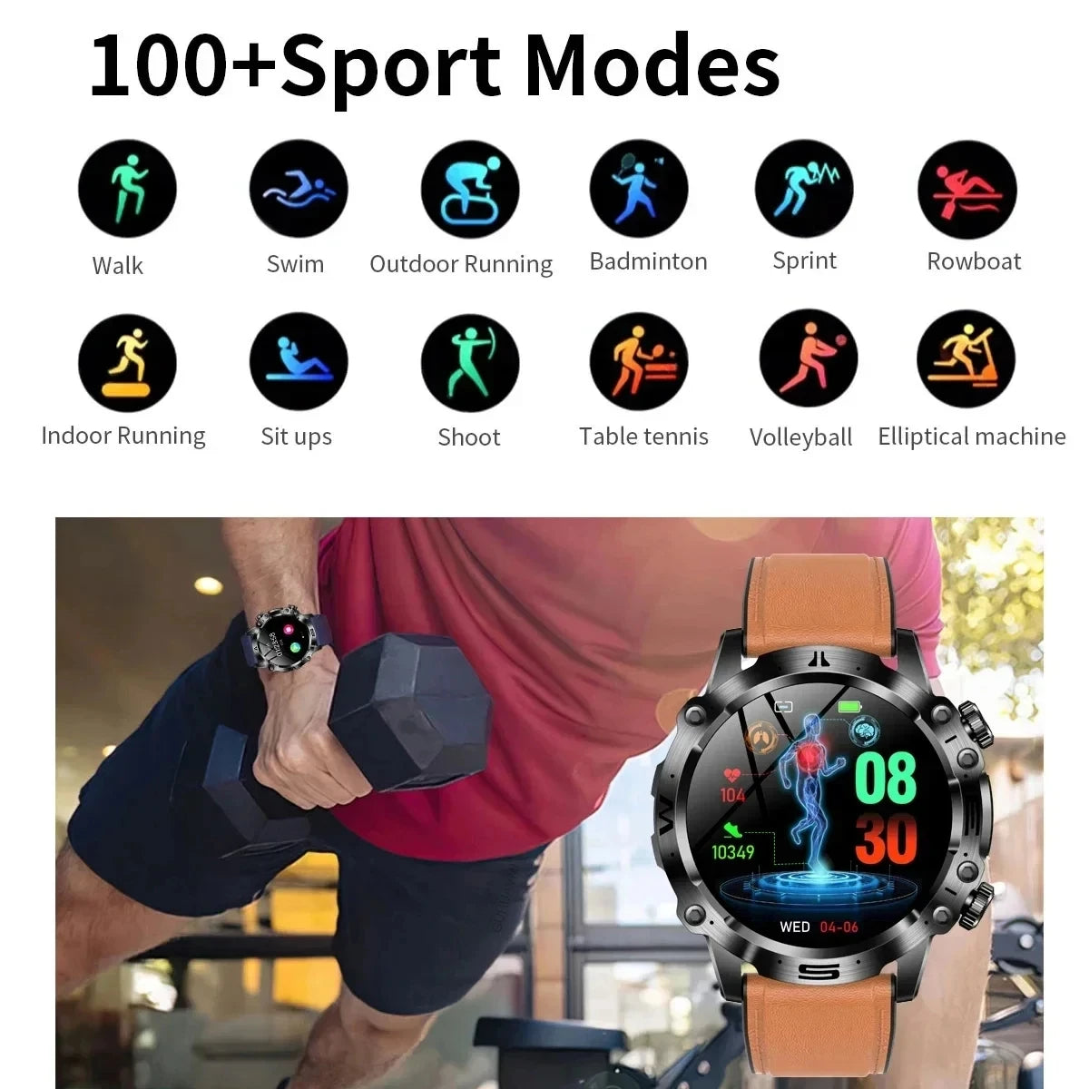 SensorWatch Pro — Round Smart Fitness Watch with ECG, HRV & Advanced Sensors