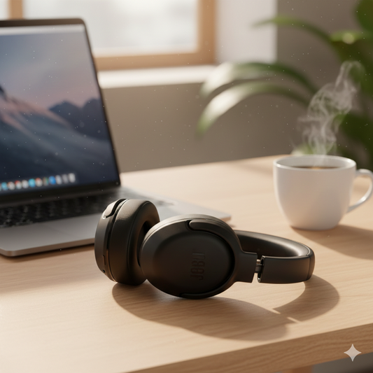 JBL Tour One M2 wireless noise-canceling headphones with over-ear design and plush ear cushions for immersive sound.