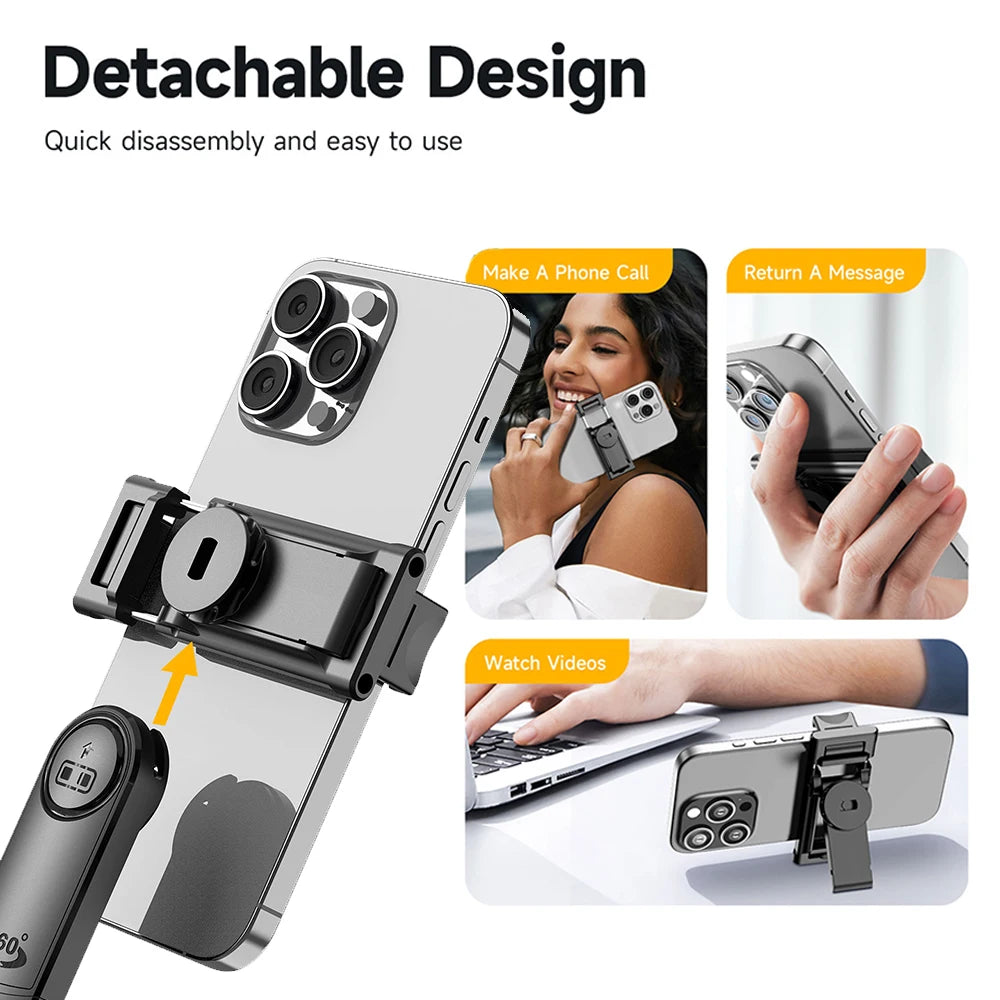 Gadgetix CYKE AI Face Tracking Selfie Stick with extendable pole and built-in camera for hands-free selfies and videos.