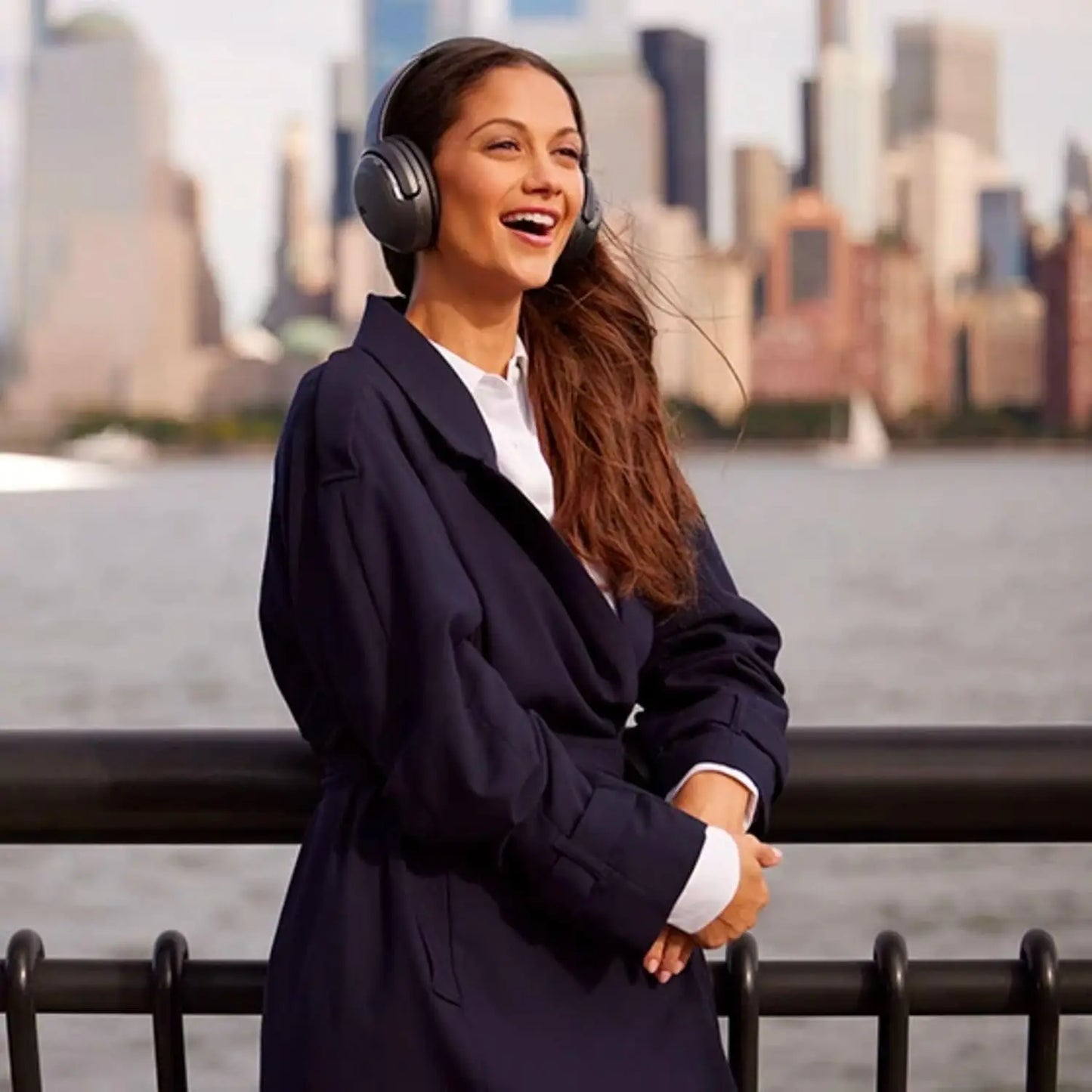 JBL Tour One M2 wireless noise cancelling headphones with over-ear design and cushioned ear cups, black color.