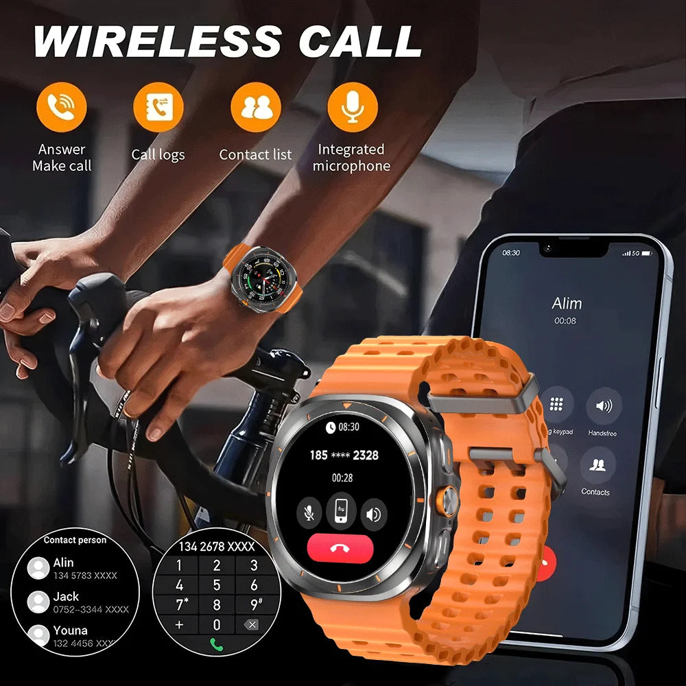 Gadgetix ProWatch Elite smartwatch with GPS, NFC, Bluetooth calling, black band, digital display, and fitness tracking features.