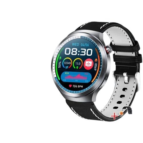VitalWatch Pro — Round Smart Fitness Watch with ECG Sensors & NFC