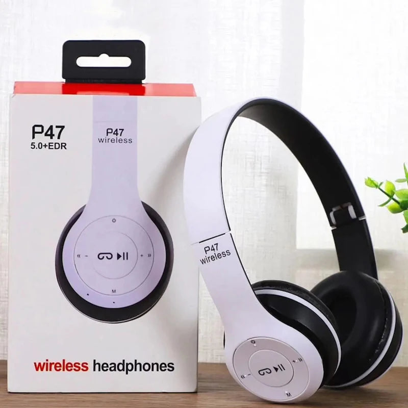 Gadgetix wireless noise canceling Bluetooth headphones with cushioned ear cups and adjustable headband on a plain background.