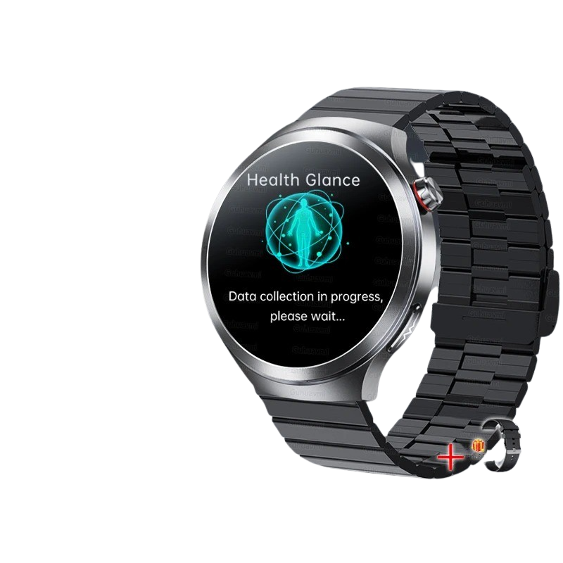 VitalWatch Pro — Round Smart Fitness Watch with ECG Sensors & NFC