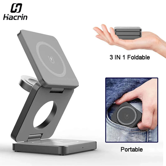 3-in-1 Foldable Wireless Charging Station for iPhone
