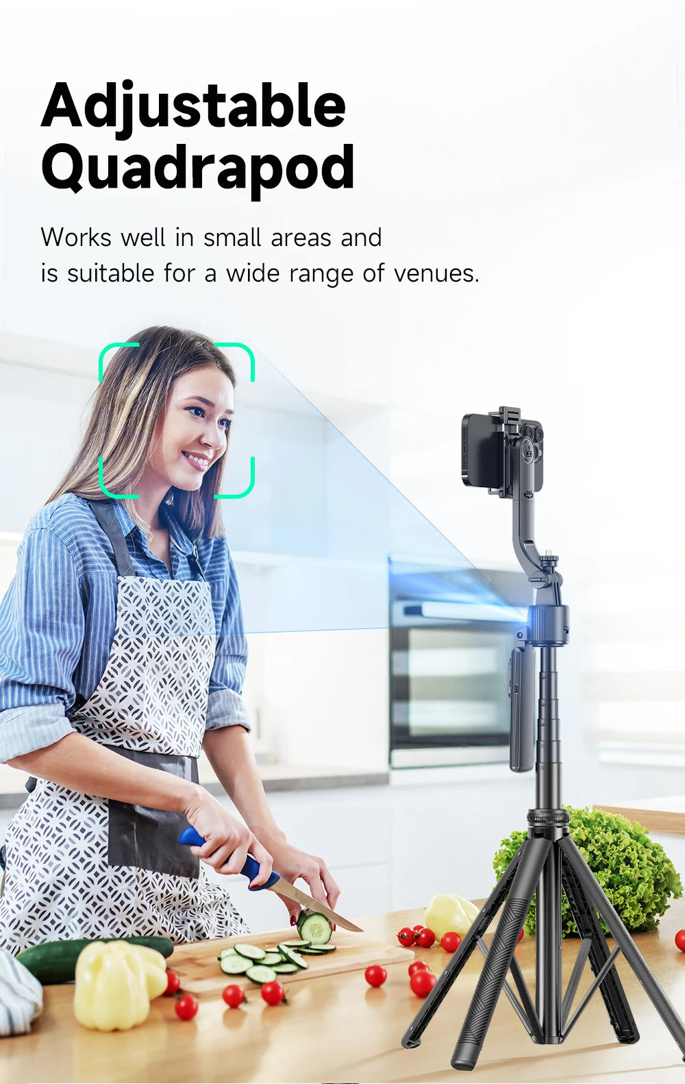 Gadgetix CYKE wireless selfie stick tripod with extendable handle and smartphone mount, ideal for selfies and video recording.