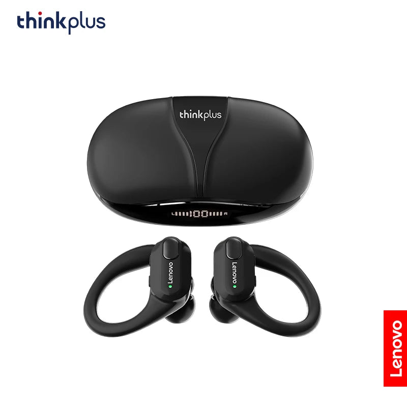 Lenovo XT80 wireless earbuds by Gadgetix with Bluetooth 5.3, TWS design, LED display, compact and sleek earphone image.