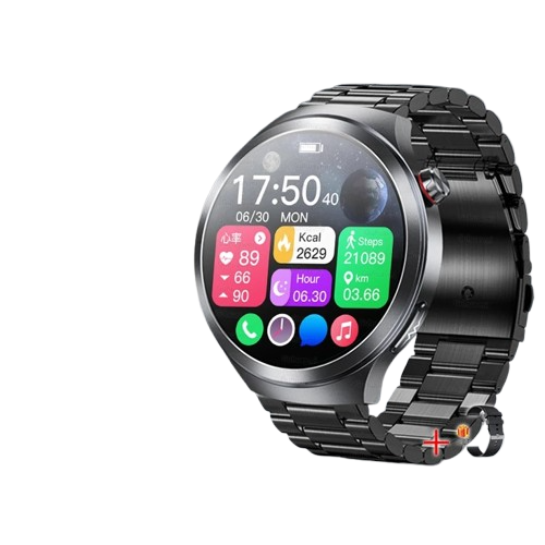 VitalWatch Pro — Round Smart Fitness Watch with ECG Sensors & NFC