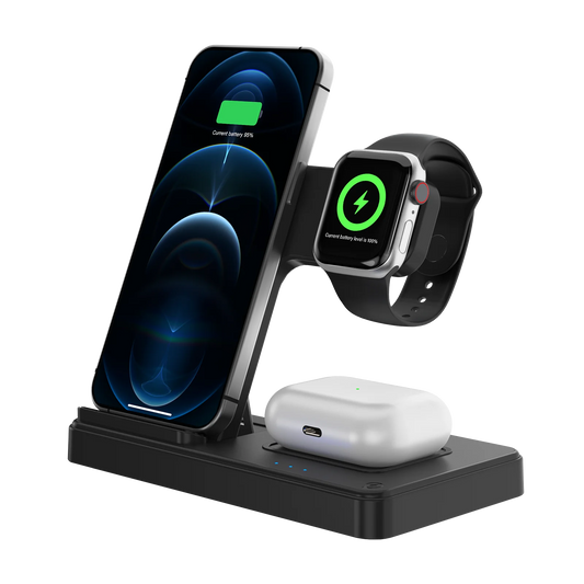 3-in-1 Wireless Charging Station for iPhone, Watch & AirPods