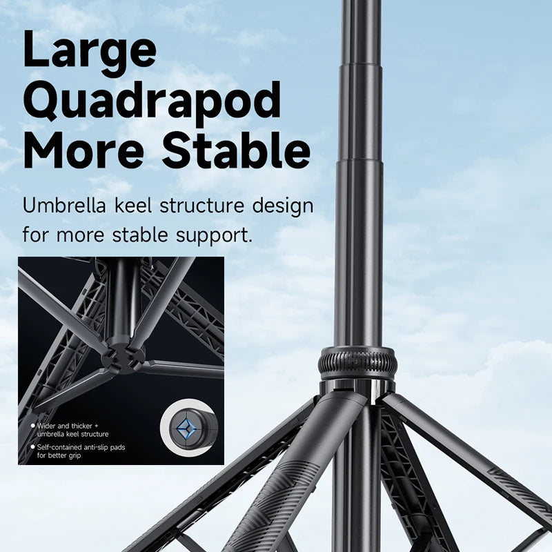 Gadgetix CYKE Wireless Selfie Stick Tripod with extendable handle and built-in Bluetooth remote for smartphones.