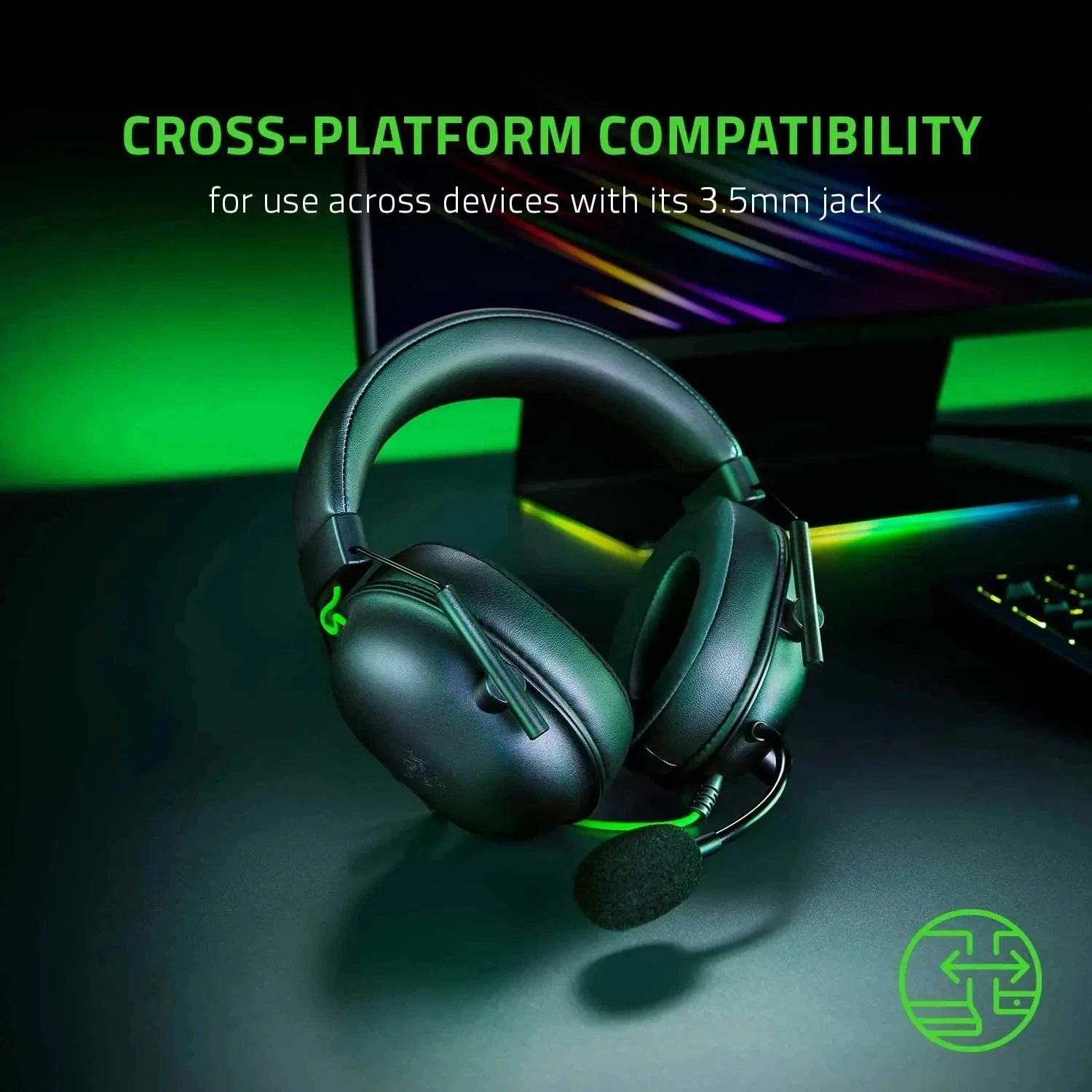 Razer BlackShark V2 X wired gaming headphones with over-ear design, adjustable headband, and plush ear cushions.
