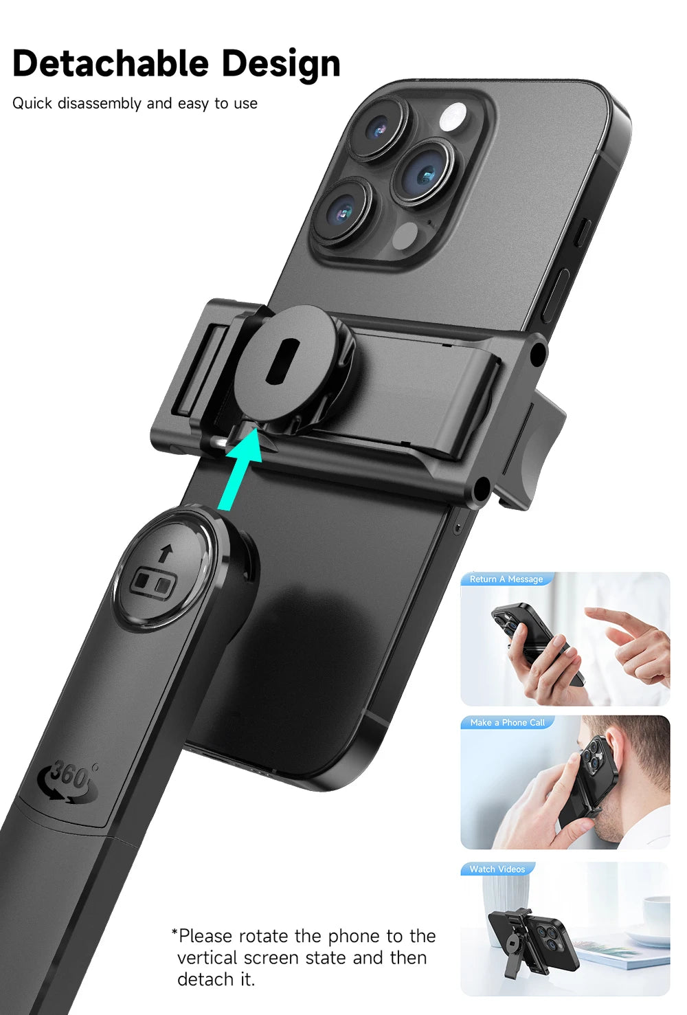 Gadgetix CYKE wireless selfie stick tripod with smartphone holder, foldable design, and Bluetooth remote control for photos and videos.