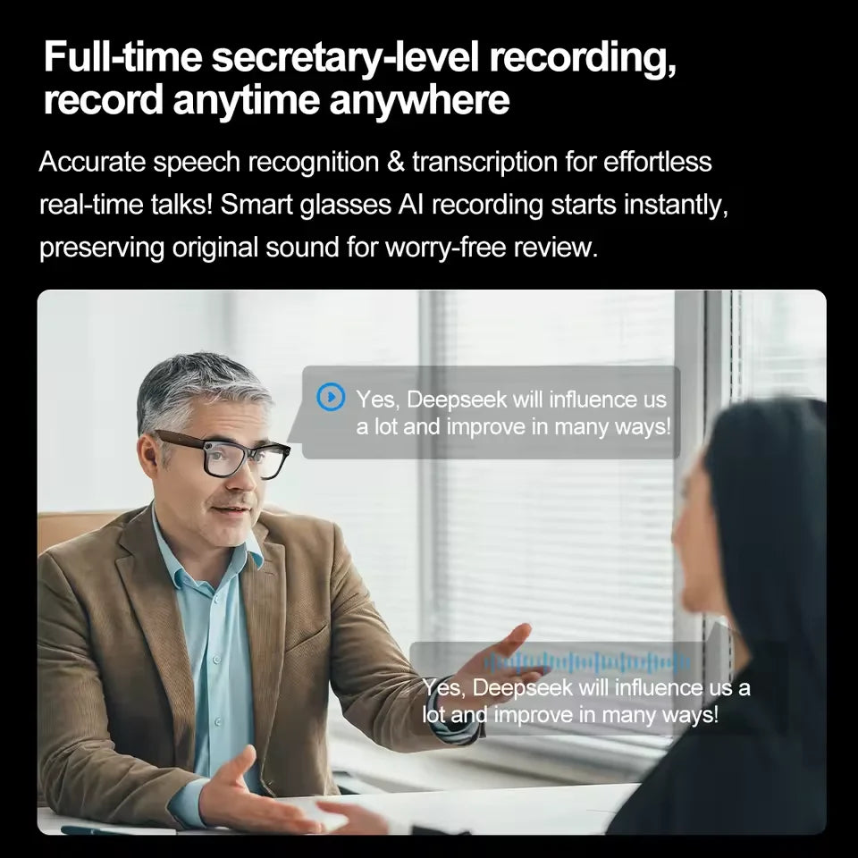 Gadgetix AI Smart Glasses with 800W camera and color-changing lens, featuring sleek eyewear design and advanced tech accessories.