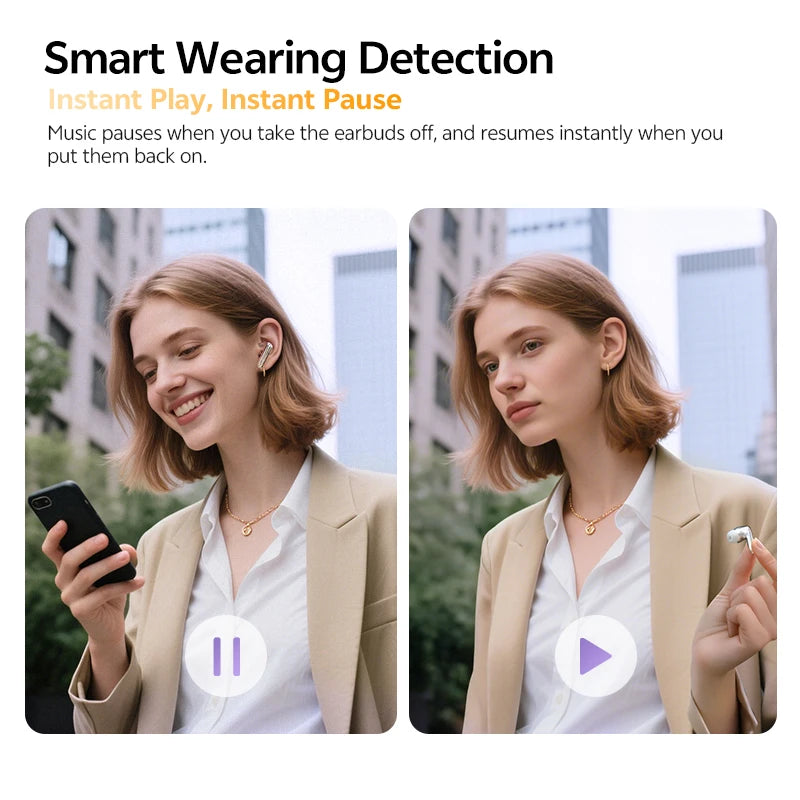 QCY MeloBuds N70 wireless earbuds with Hi-Res LDAC audio, black in-ear design with charging case and touch controls.