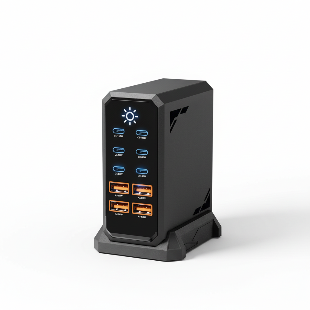 660W GaN charging station white background